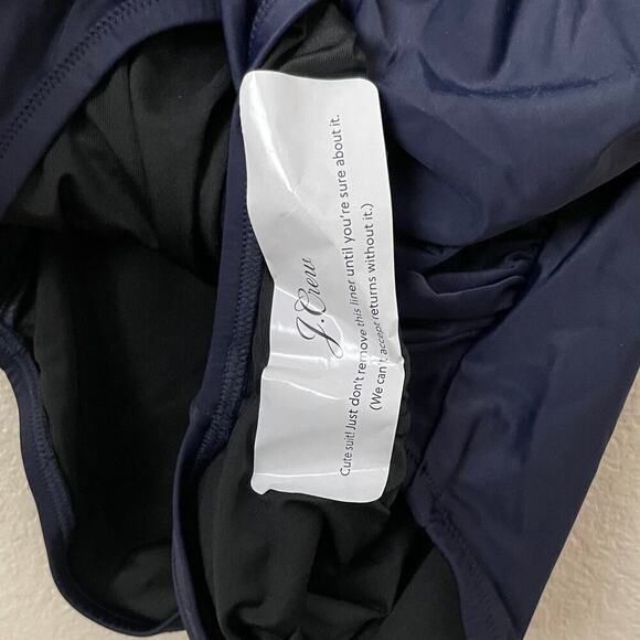 J. Crew Swimsuit Womens Size 4 Navy Blue One Piece V-Neck Ruched Cheeky NWT - Picture 14 of 15